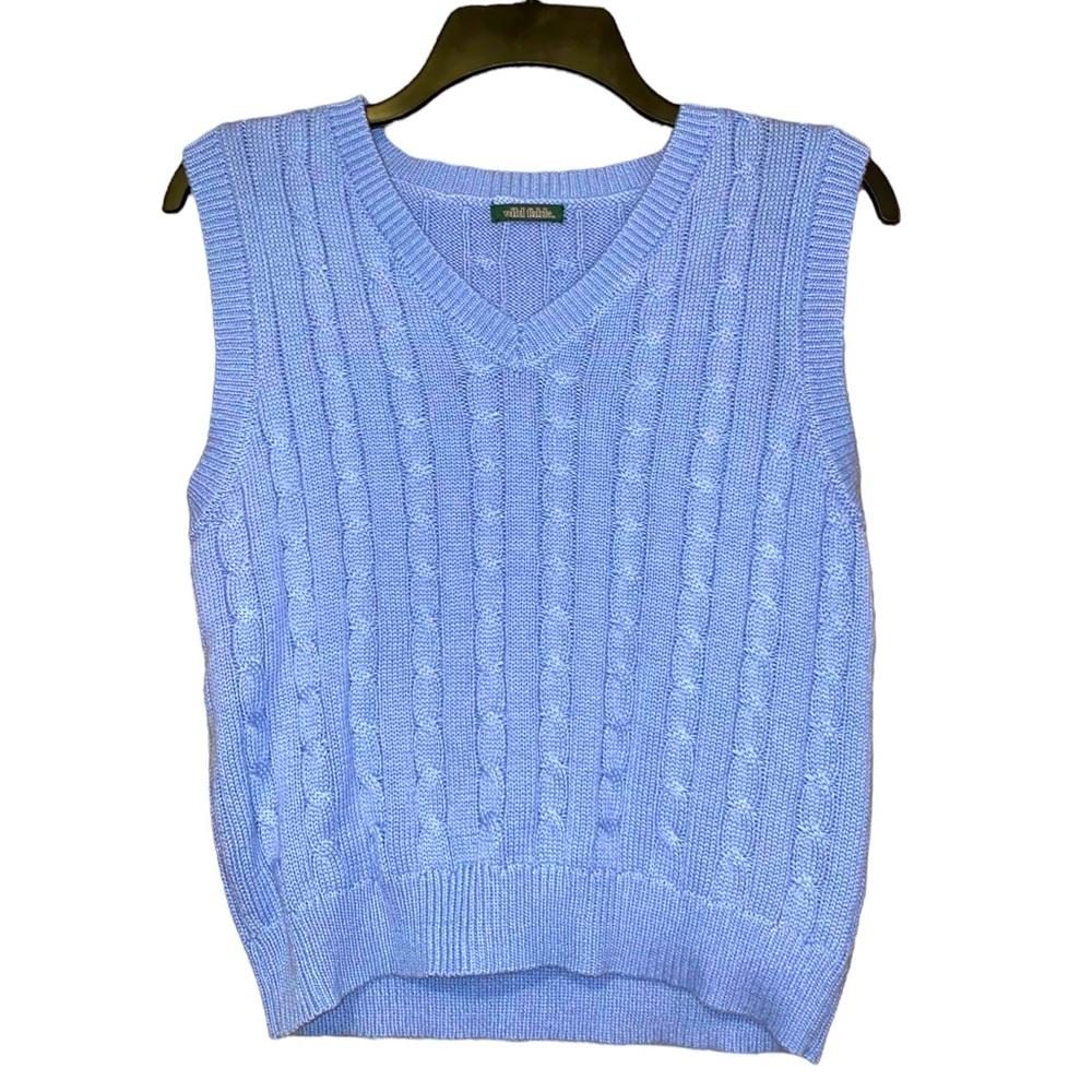 Wild Fable Knit Sweater Vest | Medium | Blue Sleeveless